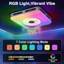 Bathroom Exhaust Fan with Bluetooth Speaker & LED Light, 230 CFM 0.1 Sone Ultra-Quiet, 7-Color RGB & 3CCT Adjustable, Music Sync, Humidity Sensor, Remote Control, Easy Install