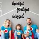 3 Pieces Thankful Grateful Blessed Word Sign Thanksgiving Letter Wall Sign Metal Letter Home Wall Art Decoration Rustic Farmhouse Metal Cutout for Indoor, Outdoor, Living Room and Bedroom (Black)