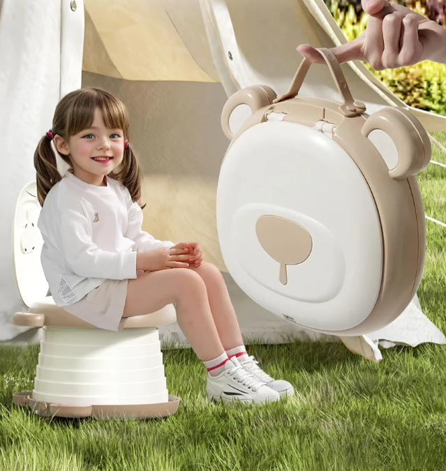 Travel Potty Seat for Toddler，Foldable Car Potty for Toddler, Portable Toilet Seat for Kids with Potty Liners, Absorbent Pads, Portable Potty Seat for Toddler Travel, Camping And Outdoor Use