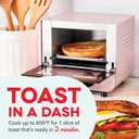 Dash Mini Toaster Oven - Sleek & Stylish - For Creative Homemade Treats - Compact, Space-Saving Design - adjustable temperature dial - Removable Baking Tray - Pink