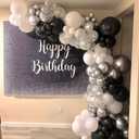 Black and Silver Balloons, 90Pcs 12 inch Bright Black and Metallic Silver Latex Balloons Round Helium Balloons for Birthday Wedding Baby Shower Anniversary Party Backdrop Decorations