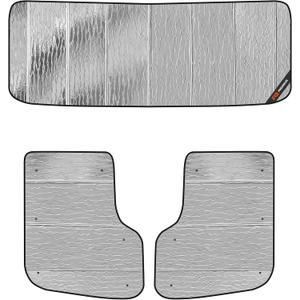 Pigenius Windshield & Side Window Sunshades for Kenworth T800 W900 T680 T600 T270 T370, Reversible Silver/Black