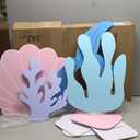 Yousoontic 4 Pcs Large Mermaid Birthday Party Decorations Under The Sea Baby Shower Cutout Sea Corals Stand up Cardboard Prop Photo Booth Entrance Decor for Birthday Baby Shower Wedding Party(Fresh)