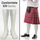 Scottish Highland Kilt Hose for Men, Ribbed Socks for USA Shoe Sizes, Wool Blend (Yellow, M)