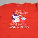 Red Ribbon Week Kids Youth Say No Say Yes to Unicorns T-Shirt
