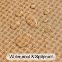 LIBERECOO Round Vinyl Tablecloth, Tassel Edge, 48 Inch | 100% Waterproof Oil-Proof Table Cloth for Indoor Dining and Outdoor Picnic, Flannel Backed Wipeable Durable Reusable