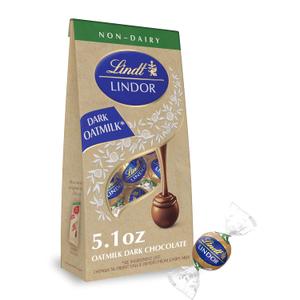 Lindt LINDOR OatMilk Dark Chocolate Candy Truffles, Non-Dairy Chocolate Truffles with Smooth, Melting Truffle Center, 5.1 oz., Best By: 04/30/2025