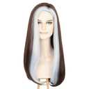 Miss U Hair Long Wavy Women Brown Silver Party Hair Halloween Costume Cosplay Wig
