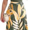 SKAYS Tropical Dresses for Women Summer Wrap Dress Boho Spaghetti Strap Backless Slit Thigh Maxi Dress (Yellow, M)