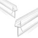 Bathroom Framless Shower Glass Door Bottom Seal Strip, 2PCS 36 Inch Long PVC Clear Seal Strips for 1/4"(6MM) Glass Door, to Stop Water Leakage