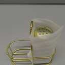 Gold Salt and Pepper Shakers Set with Holder by Brighter Barns - Luxury Kitchen Decor & Accessories - Modern Glass Shakers with Stand & Stainless Steel Lids for Neutral Home, Restaurants (Clear/Gold)