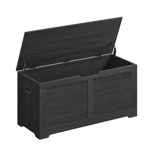 VASAGLE Storage Chest, Storage Trunk with 2 Safety Hinges, Storage Bench, Shoe Bench, Farmhouse Style, 15.7 x 39.4 x 18.3 Inches, for Entryway, Bedroom, Living Room, Charcoal Gray ULSB164B01