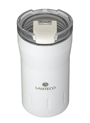 CB Japan SANTECO Snow Tumbler, White, 10.1 fl oz (310 ml), Locking Type, Flap with Lid