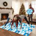 Capoda 2 Pcs Winter Party Game Winter Twist Poses Mat with Spinner Christmas Party Twisting Yoga Poses Floor Mat Spinner for Holiday Family Classroom School Activity