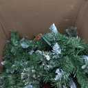 9 Feet Pre-Lit Christmas Garland, Mixed Pine Decorated with Frosted Berries, Pinecones, 50 LED with Timer, Battery Operated, for Mantle Staircase Indoor and Outdoor (Green White)