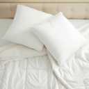 OKBA Throw Pillows Insert Set of 2, with 100% Cotton Cover,Bed and Couch - Indoor Hotel Decorative Pillows, 20x20 in White Pillows Inserts