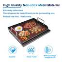 Griddle for Gas Grill, Flat Top Cast Iron Griddle Insert for Outdoor Gas Grill, 17" x13" Nonstick Coating Cooking Skillet Pan Teppanyaki for Weber Charbroil Camp Chef and Gas/Charcoal/Electric Grill