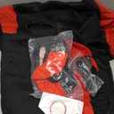 Fulmoon 17 Pcs Car Accessories Set for Women Seat Bling Leather Steering Wheel Cover Seat Belt Shoulder Pad Armrest Cup Holders Covers Full Crystal Decor Automotive Interior (Red and Black)