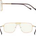 Reading Glasses for Men Square Double Bridge Blue Light Blocking Computer Readers