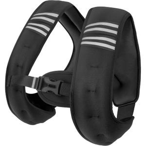 Weighted Vest Men or Women - 6lb/8lb/12lb/16lb/20lb/25lb/30lb Weights with Reflective Stripe, Weighted vest for Workout Equipment for Strength Training Night Running (Black)