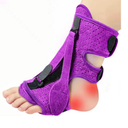 Plantar Fasciitis Night Splint, Adjustable Planter Facetious Orthotic Brace for Pain Relief, 3 straps Drop Foot Universal Size , Day Night Achilles Tendonitis & Heel Spur Relief for Women Men, Purple