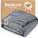 Bedsure Fleece Throw Blanket for Couch Grey - Lightweight Plush Fuzzy Cozy Soft Blankets and Throws for Sofa, 50x60 inches