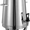 Hot Beverage Dispenser, 3.5 Gallon 110V Stainless Steel Tea Water Juice Urn with Fuel Holder 13L Coffee Chafer Urn Hot Cold Drinks Dispenser for Home, Buffet, Party, Catering (Electric Heating, Silver)