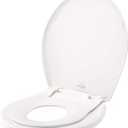 Little2Big Toilet Seat with Built-In Potty Training Seat, Slow Close, Durable Plastic, Made in USA, ROUND, White, 16.95"L x 14.38"W