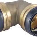 SharkBite 2 Inch 90 Degree Elbow, Push to Connect Brass Plumbing Fitting, Copper, PEX Pipe, Copper, CPVC, PE-RT, HDPE, UXL0254