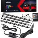 Nilight 48 LEDs DC 5V Multicolor Music Car Strip Light Under Dash Lighting Kit with Sound Active Function and Wireless Remote Control, 4PCS USB Interior Lights