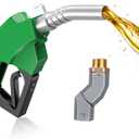 Automatic Fuel Nozzle, Auto Shut-Off Fuel Nozzle, High Spout Car Fuel Filling Nozzle Used for Diesel Petrol Gasoline Kerosene (1pack Green, 1'' NPT with Swivel)