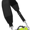 BIG TEETH Golf Bag Strap Single Padded Shoulder Strap Adjustable Thick Pad Straps Universal Replacement Quick Release (Full black with 2 clips)