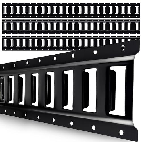 STARLEAPARTS 8' E Track Rail Tie-Down Kit - Heavy Duty 4 Pack Etrack Rails System - Power Coated Steel E Track Bar Rails for Securing Cargo, Garages, Trailers, Vans with 6,000 lbs Breaking Strength
