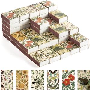 60PCS Blank Matches Containers 2.24 x 1.42 x 0.59 inches Vintage Storage Match Boxes DIY Match Holder with Double-Sided Stickers for Wedding Bridal Baby Shower Party Favor(No Matches)