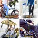GEARV 2Pack Cup Holder for Bike, Scooter and Wheelchair, Water Bottle Holder for UTV/ATV, Walker, Golf Cart and Beach, Universal Drink Holder Accessories with Net Pocket and Cord Lock (Carbon Fiber)