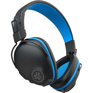 JLab JBuddies Pro Wireless Over-Ear Kids Headphones, 35+ Hour Battery Life, Built-in Volume Regulators for Safety, Share Mode, Folding, Adjustable, Noise Isolation, with Mic, Blue