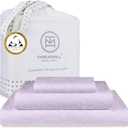 Threadmill Egyptian Cotton Twin XL Sheet Set | 100% Certified Egyptian Cotton Sheets for Twin XL Size Bed | Damask Jacquard Twin XL Bed Sheets Deep Pocket | Soft 3 Pc Cooling Sheet Set | Lilac