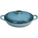 Flavehc Braiser Enameled Cast Iron Braiser 2.25 qt Braiser Pan with Lid Pink Shallow Cast Iron Casserole Braiser Pan with Handels