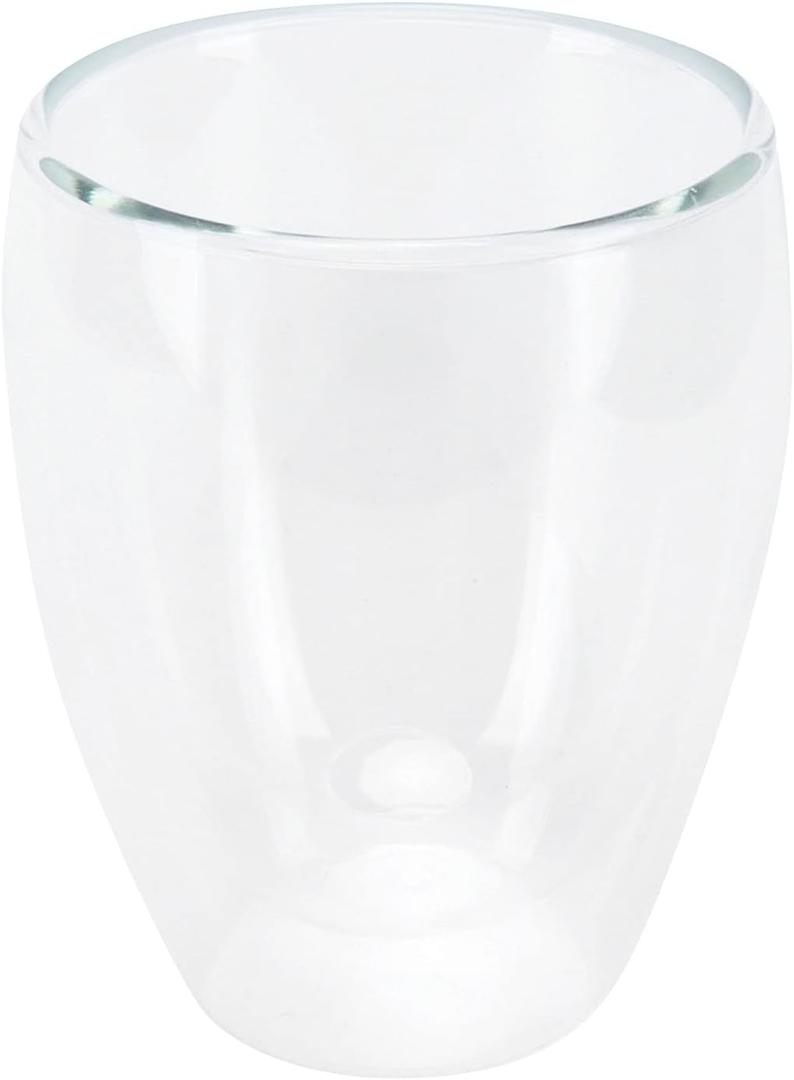 Transparent Double Layer Milk Cup Cylindrical Heat Coffee Mug for Home Beverage (350ml)