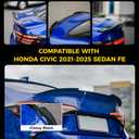 Xprite Rear Spoiler Wing Compatible with 2021 2022 2023 2024 2025 2026 Honda Civic Sedan Sport 11th Civic Rear Spoiler Wing Lip for Honda Civic Sedan (Glossy Black)