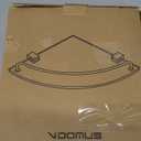 Vdomus Glass Corner Shelf for Bathroom, Tempered Glass with Rail, Stainless Steel Wall Mounted Corner Shower Shelf for Bathroom Organization