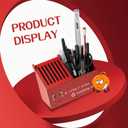 Flame-Shaped Pencil Holder (Includes 3 Flame-Themed Mini Figurines) Fun Office Desk Decor Accessory Gift for Teachers and Children (Green and light blue)