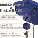 Blissun 6.5ft Patio Umbrella with Push Button Tilt & Height Adjustable, UV50+ Sun Protection with Sturdy Fiberglass Ribs & Iron Pole, Market Umbrella for Outdoor Table Garden Backyard Beach