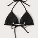 MakeMeChic Women's Plus Size Tie Back Triangle Bikini Top Swimwear Black 4XL