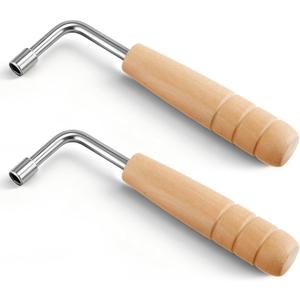 Boao 2 Pack Universal L Shaped Harp Tuning Key Lever Wrench, 4mm Square Hole for Harp Lyre and Other Small String Instruments, Nickel Plated Ergonomic Handle for Precise Adjustment