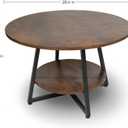 Round Coffee Table, 2-Tier Circle Coffee Table with Storage, Modern Wood Round Center Table, for Living Room, Small Space, Home Office, Easy Assembly, Rustic Brown