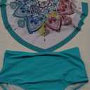 American Trends High Waisted Tankini Swimsuits for Women Flounce Top Tummy Control Bathing Suits L