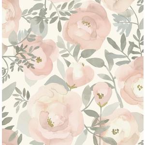 NuWallpaper Rose Peachy Keen Peel and Stick Wallpaper, Removable Wallpaper, 20.5 in x 18 ft