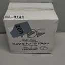 WDF 120 pieces Gold Disposable Plastic Plates - White and Gold Plates Include 10.25" Dinner Plate & 7.5" Salad Plate for Weddings/Party/Valentine's Day