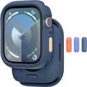 MAGEASY Protective Case for 40mm Apple Watch SE3, 41mm Apple Watch Series 9, 8, 7 | Shockproof Silicone Bumper, Skin - Storm Blue